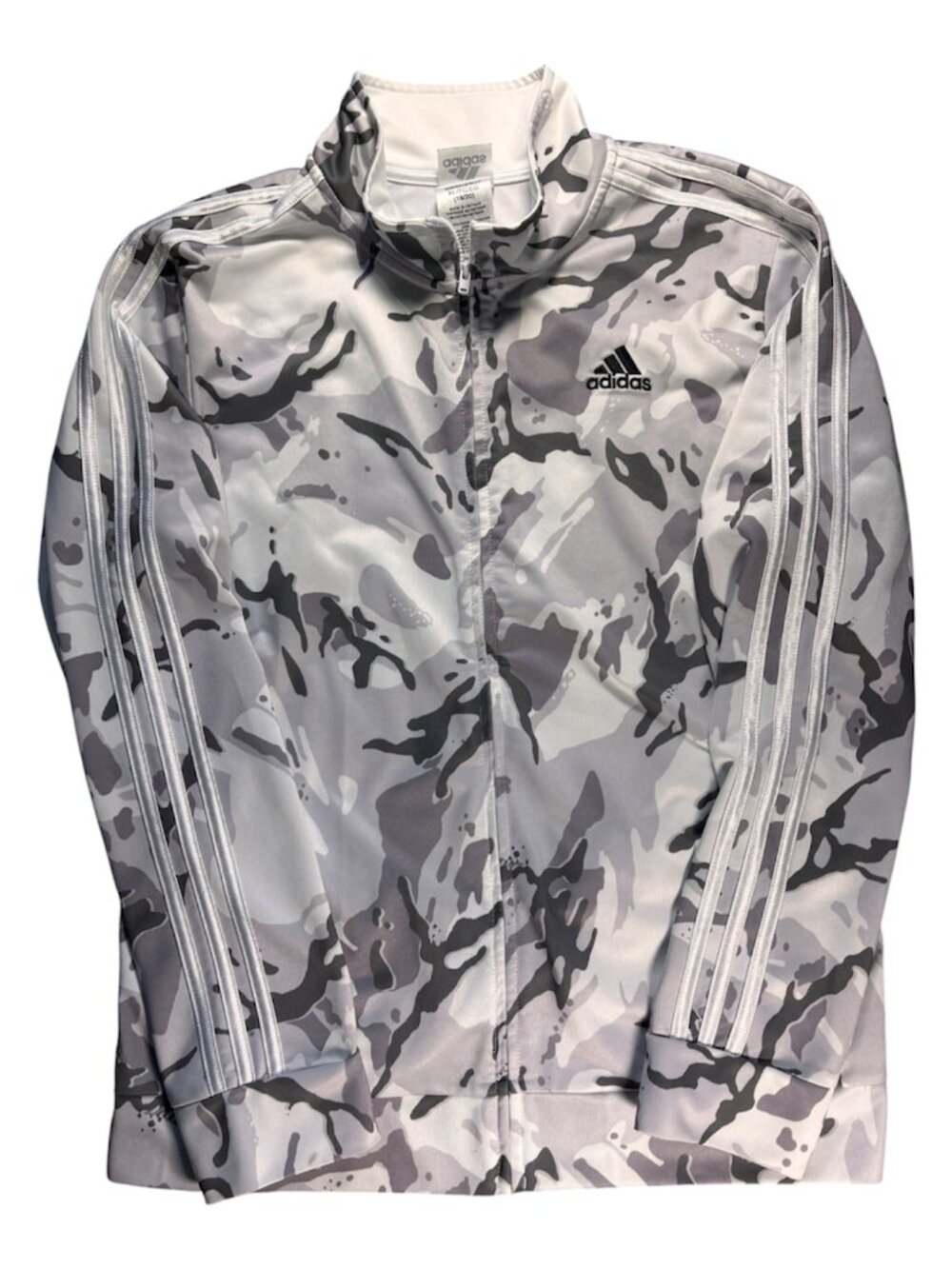 Adidas Boys XL 18-20 Full Zip White Camo Track Jacket (333)